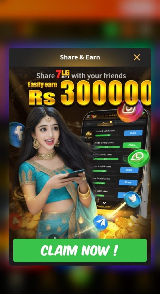 Claim the daily earnings from 7LG Game 