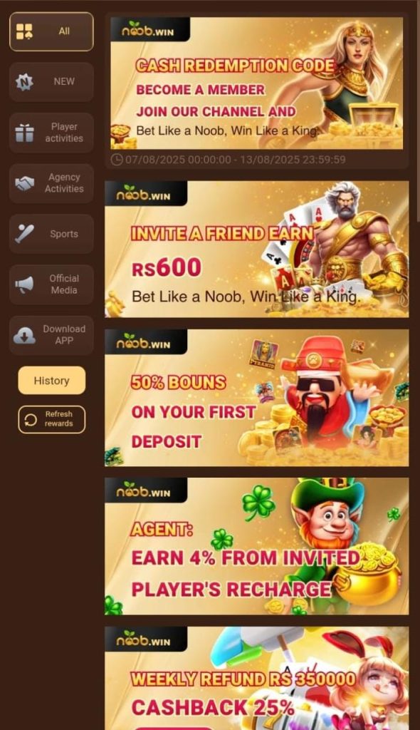 Bundles and winning chances on Noob Win APK