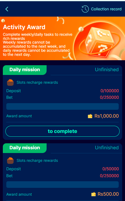 Weekly deposits on 92Pak Game 2025